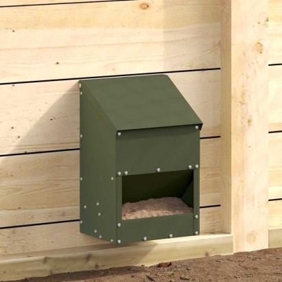 Feeder pentru pui Verde măsliniu 21 x 16 x 33 cm GartenMobel Dekor