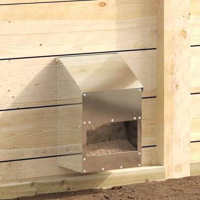 Feeder pentru pui Argintiu 21 x 16 x 33 cm Oțel Galvanizat GartenMobel Dekor