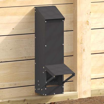 Feeder pentru pui Negru 13 x 12 x 51 cm Oțel Laminat la Rece GartenMobel Dekor