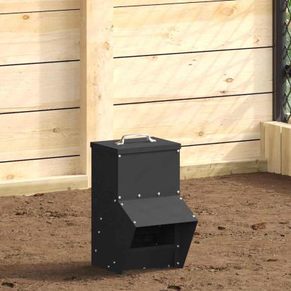 Feeder pentru pui Negru 20 x 25 x 35 cm Oțel Laminat la Rece GartenMobel Dekor