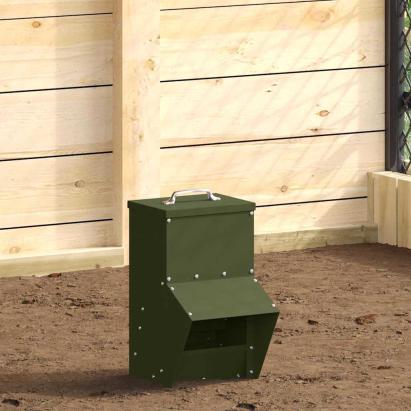 Feeder pentru pui Verde măsliniu 20 x 25 x 35 cm GartenMobel Dekor