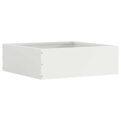 Margine pentru gazon Alb 40 x 40 x 13 cm Oțel GartenMobel Dekor