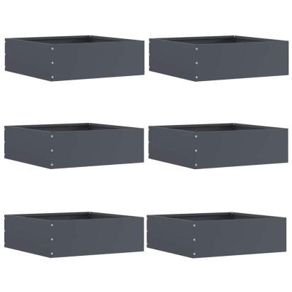 Margine pentru gazon 6 pcs Antracit 40 x 40 x 13 cm Oțel GartenMobel Dekor