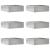 Margine pentru gazon 6 pcs Argintiu 40 x 40 x 13 cm GartenMobel Dekor