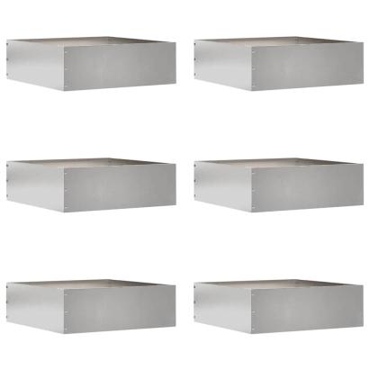 Margine pentru gazon 6 pcs Argintiu 40 x 40 x 13 cm GartenMobel Dekor