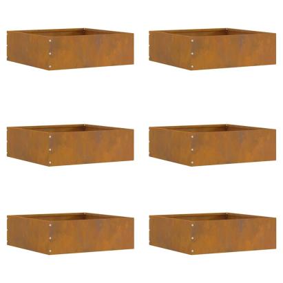 Margine pentru gazon 6 pcs Ruginit 40 x 40 x 13 cm GartenMobel Dekor