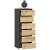 Comoda cu 6 sertare, PAL laminat 16 mm, 40x35x109 cm, gri si stejar artisan Household NewTrend