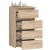 Comoda cu 4 sertare, PAL laminat 16mm, 40x35x74 cm, stejar sonoma Household NewTrend