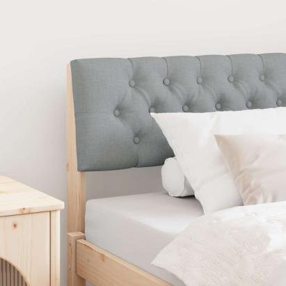 Tăblie tapițată Gri deschis 100 cm Lemn de pin masiv GartenMobel Dekor