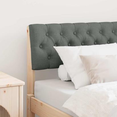 Tăblie tapițată Gri închis 90 cm Lemn de pin masiv GartenMobel Dekor