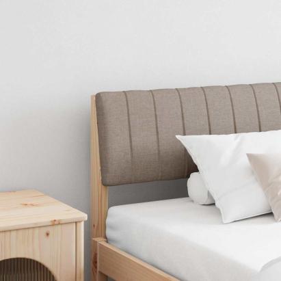 Tăblie tapițată Gri taupe 200 cm Lemn de pin masiv GartenMobel Dekor