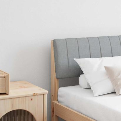 Tăblie tapițată Gri deschis 180 cm Lemn de pin masiv GartenMobel Dekor