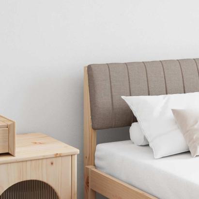 Tăblie tapițată Gri taupe 180 cm Lemn de pin masiv GartenMobel Dekor