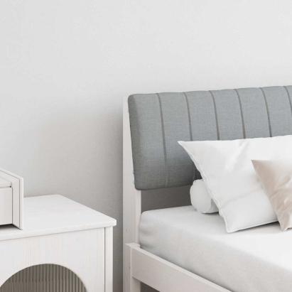 Tăblie tapițată Gri deschis 180 cm Lemn de pin masiv GartenMobel Dekor