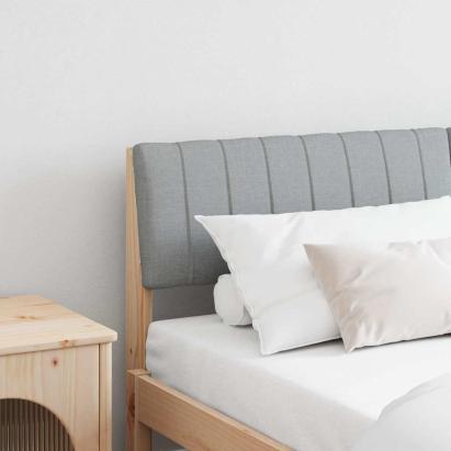 Tăblie tapițată Gri deschis 160 cm Lemn de pin masiv GartenMobel Dekor