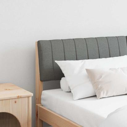 Tăblie tapițată Gri închis 150 cm Lemn de pin masiv GartenMobel Dekor