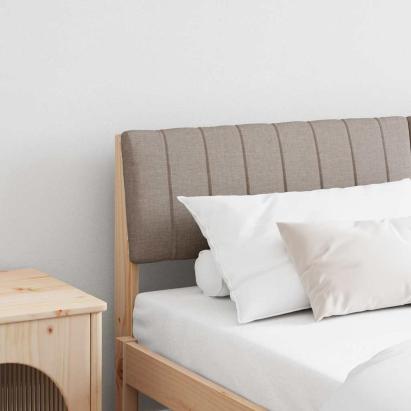 Tăblie tapițată Gri taupe 150 cm Lemn de pin masiv GartenMobel Dekor