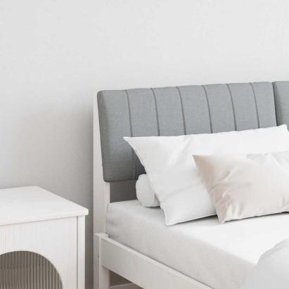 Tăblie tapițată Gri deschis 135 cm Lemn de pin masiv GartenMobel Dekor