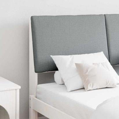 Tăblie tapițată Gri deschis 160 cm Lemn de pin masiv GartenMobel Dekor