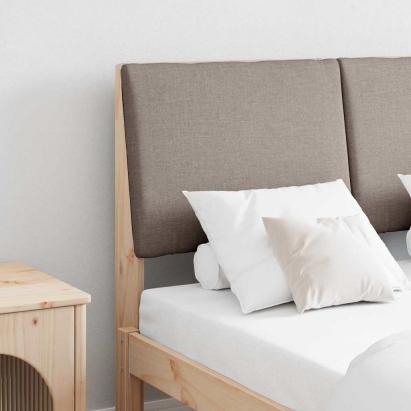 Tăblie tapițată Gri taupe 120 cm Lemn de pin masiv GartenMobel Dekor