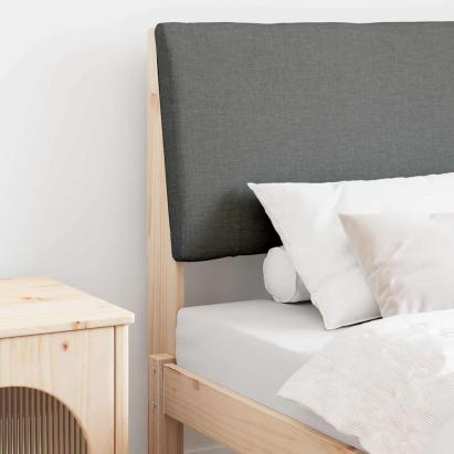 Tăblie tapițată Gri închis 80 cm Lemn de pin masiv GartenMobel Dekor