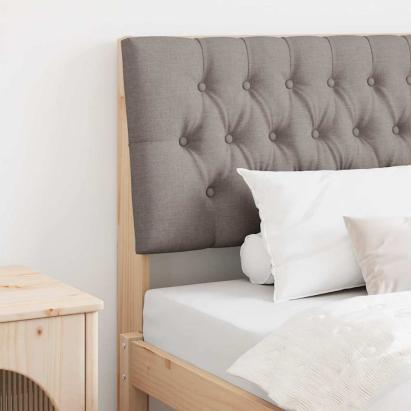 Tăblie tapițată Gri taupe 100 cm Lemn de pin masiv GartenMobel Dekor