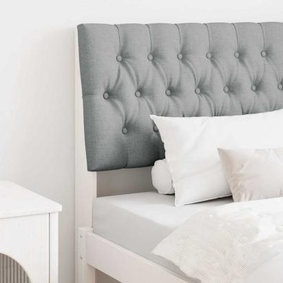 Tăblie tapițată Gri deschis 90 cm Lemn de pin masiv GartenMobel Dekor