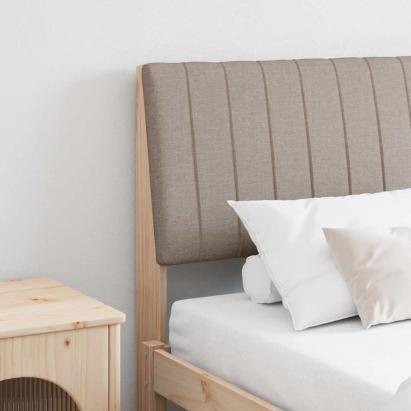 Tăblie tapițată Gri taupe 200 cm Lemn de pin masiv GartenMobel Dekor