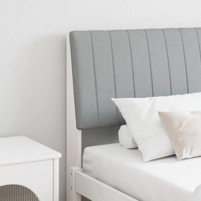 Tăblie tapițată Gri deschis 200 cm Lemn de pin masiv GartenMobel Dekor