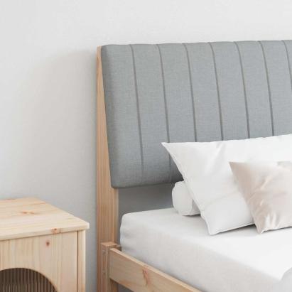 Tăblie tapițată Gri deschis 180 cm Lemn de pin masiv GartenMobel Dekor