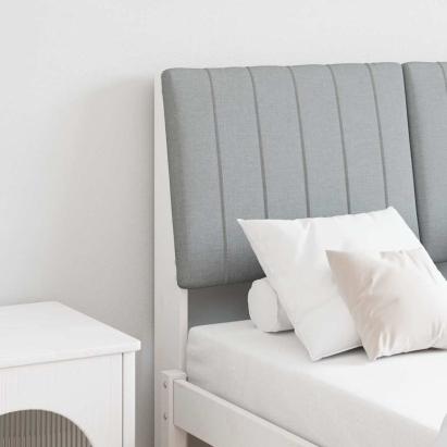 Tăblie tapițată Gri deschis 120 cm Lemn de pin masiv GartenMobel Dekor