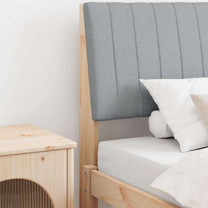 Tăblie tapițată Gri deschis 100 cm Lemn de pin masiv GartenMobel Dekor