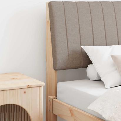 Tăblie tapițată Gri taupe 100 cm Lemn de pin masiv GartenMobel Dekor