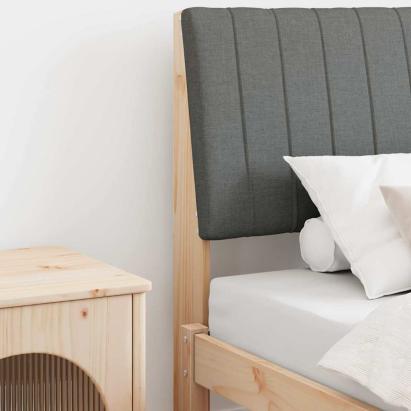 Tăblie tapițată Gri închis 90 cm Lemn de pin masiv GartenMobel Dekor