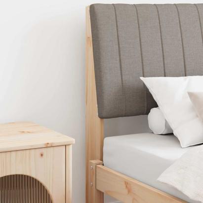 Tăblie tapițată Gri taupe 90 cm Lemn de pin masiv GartenMobel Dekor