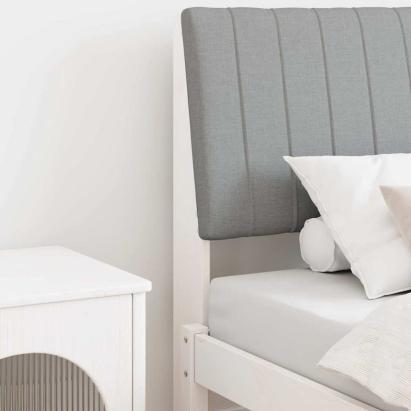 Tăblie tapițată Gri deschis 90 cm Lemn de pin masiv GartenMobel Dekor