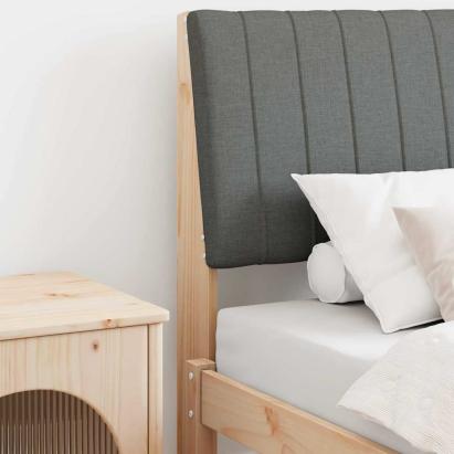 Tăblie tapițată Gri închis 80 cm Lemn de pin masiv GartenMobel Dekor