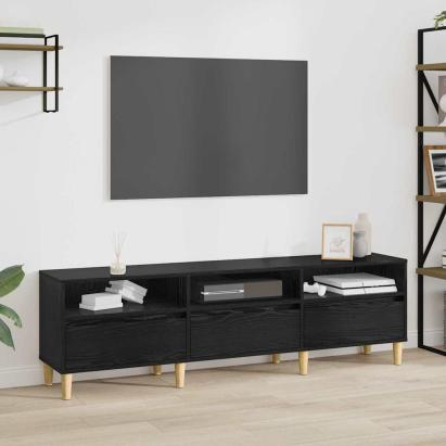 Cabinet TV Stejar Negru 150 x 30 x 45 cm Lemn compozit GartenMobel Dekor