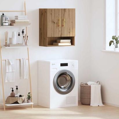 Dulap de perete stejar artizanal 60 x 31 x 70 cm Lemn compozit GartenMobel Dekor