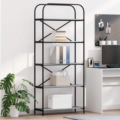 Raft pentru cărți sonoma gri 80 x 30 x 183 cm Lemn compozit GartenMobel Dekor