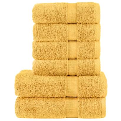 Set de prosoape premium SOLUND, 6 piese, auriu, 600 g/m² GartenMobel Dekor