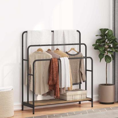 Stativ pentru haine cu raft stejar artizanal 90 x 30 x 100.5 cm GartenMobel Dekor