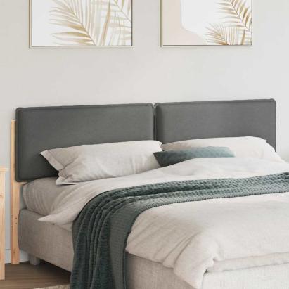 Tăblie tapițată Gri natural și deschis 200 cm Lemn de pin masiv GartenMobel Dekor