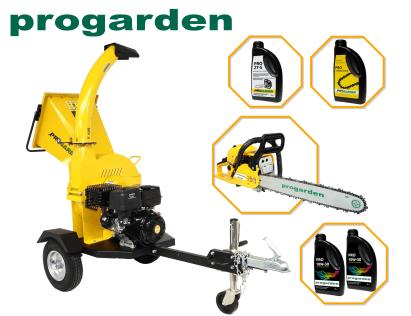 Pachet ProGARDEN TB120 tocator resturi vegetale, 12CP, benzina, 120mm + MF3545P Motoferastrau 450mm, 3.4CP, benzina 2T, 55cmc + 4L ulei ProAdvanced PowerfulTools