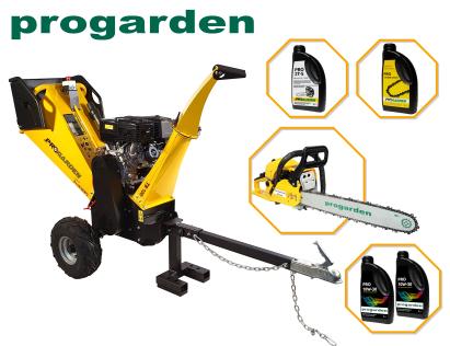 Pachet ProGARDEN TB100E Tocator resturi vegetale, 12CP, 65-100mm + MF3545P Motoerastrau 450mm, 3.4CP + 4L ulei ProAdvanced PowerfulTools