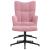 Scaun de relaxare cu taburet, roz, catifea GartenMobel Dekor