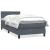 Pat box spring cu saltea, gri închis, 90x220 cm, catifea GartenMobel Dekor