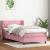 Pat box spring cu saltea, roz, 100x220 cm, catifea GartenMobel Dekor