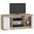 Comoda TV cu 2 usi si o polita, PAL laminat 16 mm, 120x40x55 cm, stejar sonoma si alb Household NewTrend