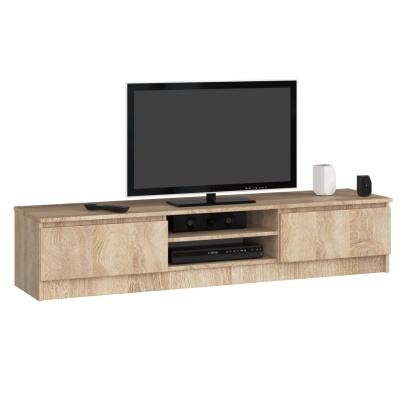 Comoda TV cu 2 usi si rafturi centrale, PAL laminat, 160x40x33 cm, stejar sonoma Household NewTrend